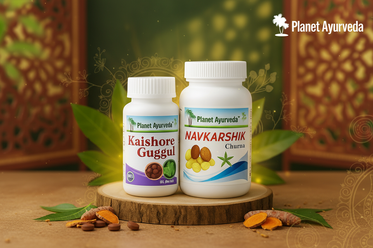 Kaishore Guggul и Navkarshik - Природен Ayurveda третман за гихт и урична киселина Природен третман за гихт со Kaishore Guggul и Navkarshik - Planet Ayurveda Macedonia